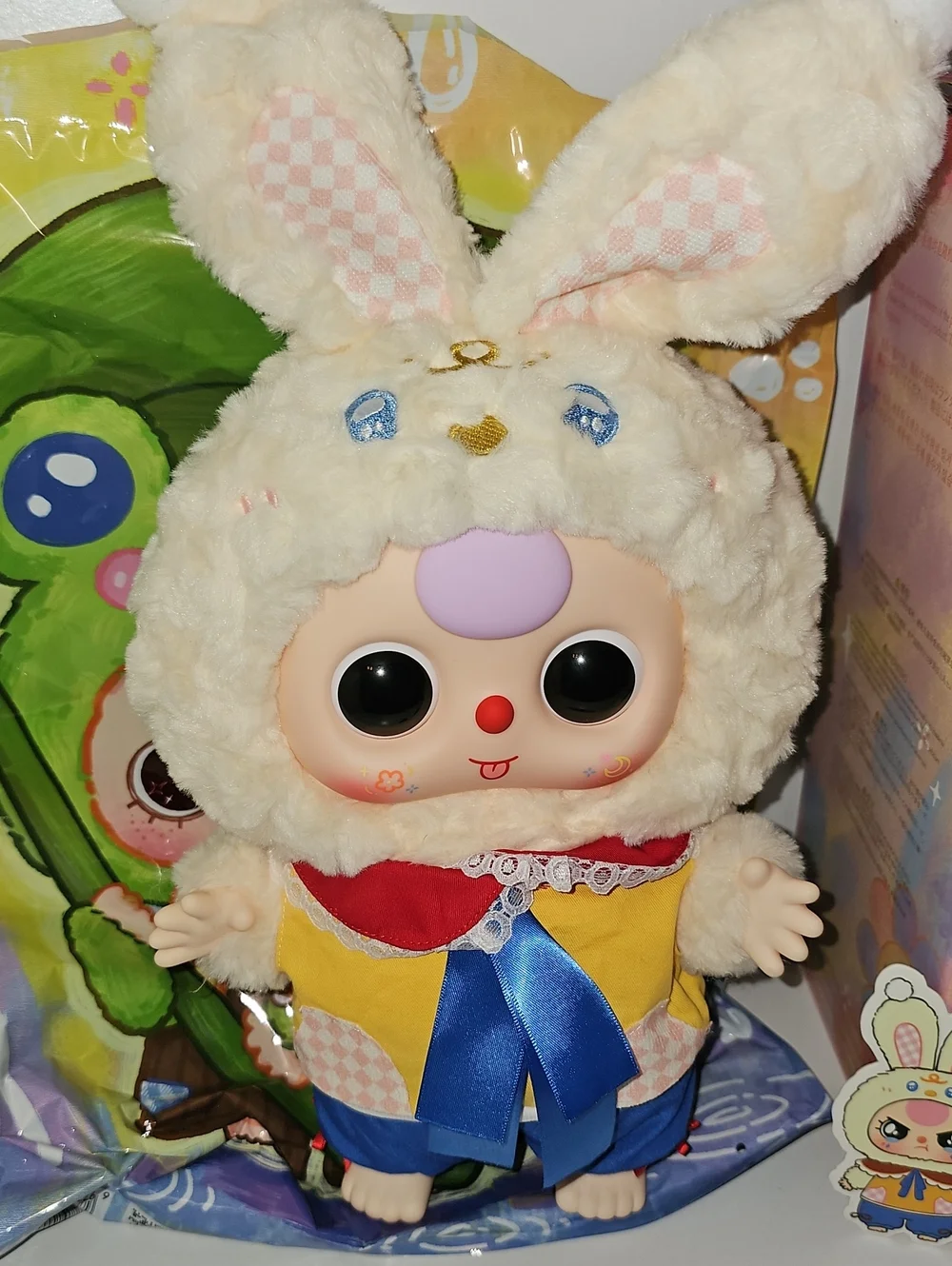 Baby Three V2 400% Plush Cute Bunny Plush Doll - Cream Yellow Outfit